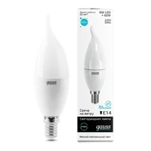 Лампа Gauss LED Elementary Candle Tailed 6W E14 Улыбка Света
